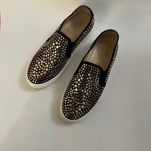 Vince Camuto gold stud sneakers